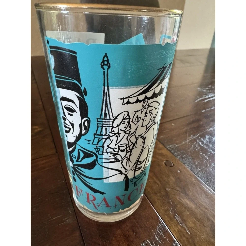 Libbey Coca-Cola Around the World‎ Glasses 12oz VTG 60s Italy France German UK